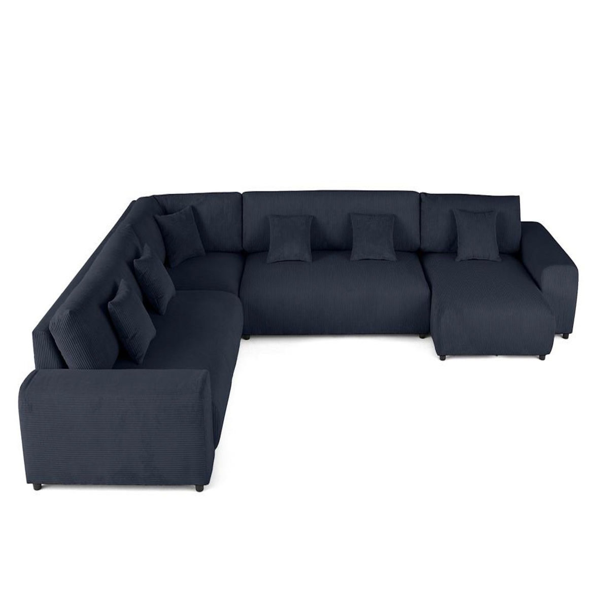 LISA DESIGN Garance - canapé modulable d'angle gauche - 8 places - en velours côtelé