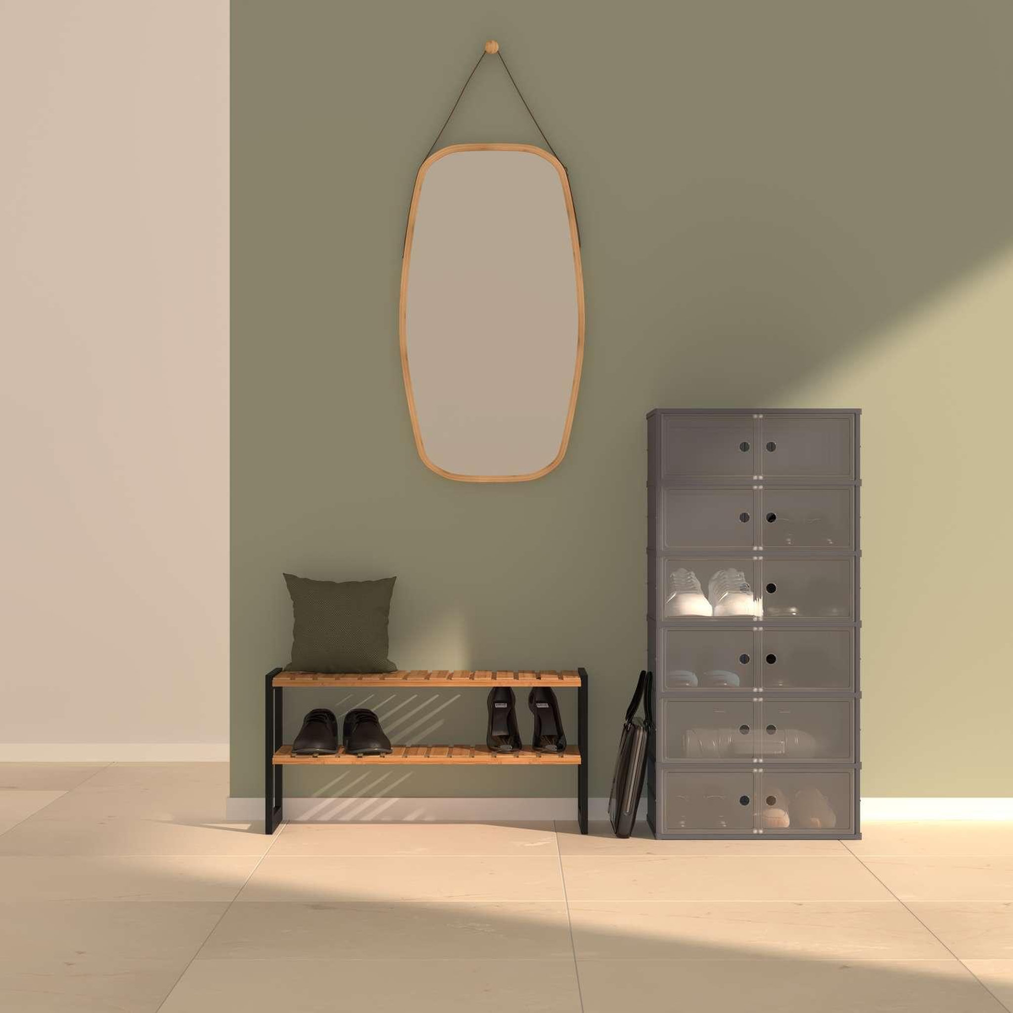 Voir la diapositive 6 : FIVE Tour de rangement pliable avec 6 étages en plastique - gris