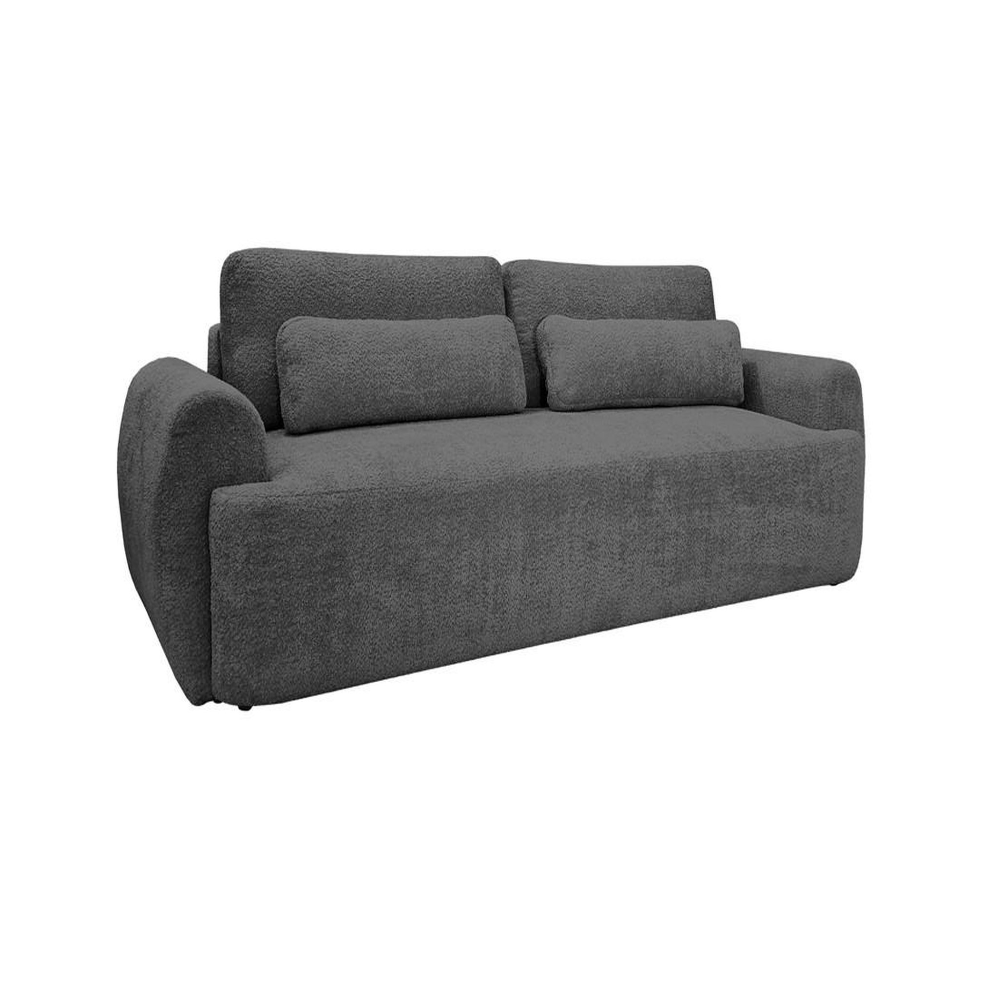 Voir la diapositive 1 : BEST MOBILIER Mahina - canapé droit 3 places - convertible avec coffre - en tissu bouclette