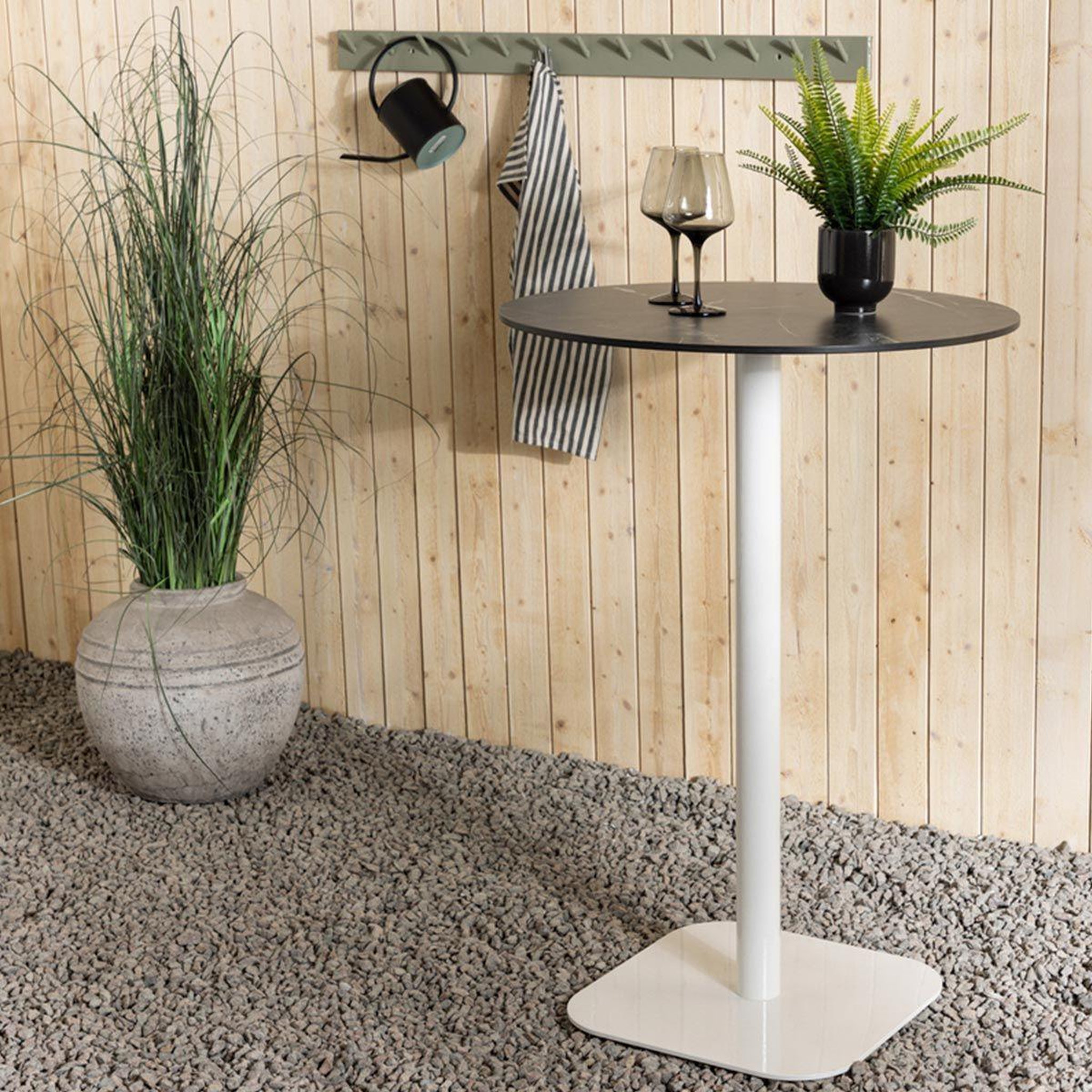 Voir la diapositive 2 : Paris Prix Table de bar de jardin  milano  100cm gris & blanc