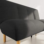 Voir la diapositive 4 : BEST MOBILIER Soan - banquette 2 places convertible clic-clac en velours texturé