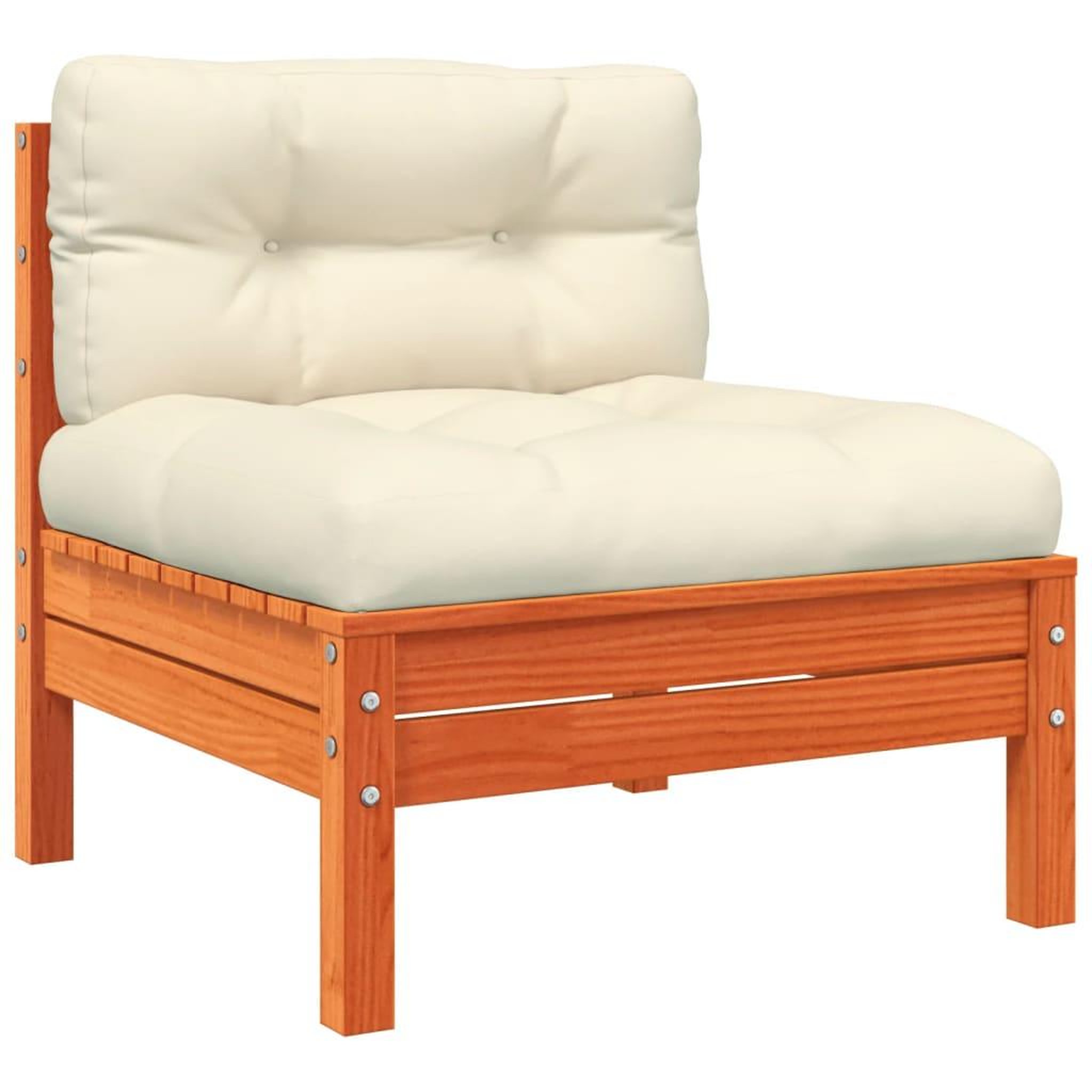 Voir la diapositive 5 : VIDAXL Canape de jardin sans accoudoirs coussins 2 pcs bois massif pin