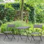 Voir la diapositive 2 : OUTSUNNY Ensemble meubles de jardin design table carré et chaises pliables résine tressée imitation rotin gris
