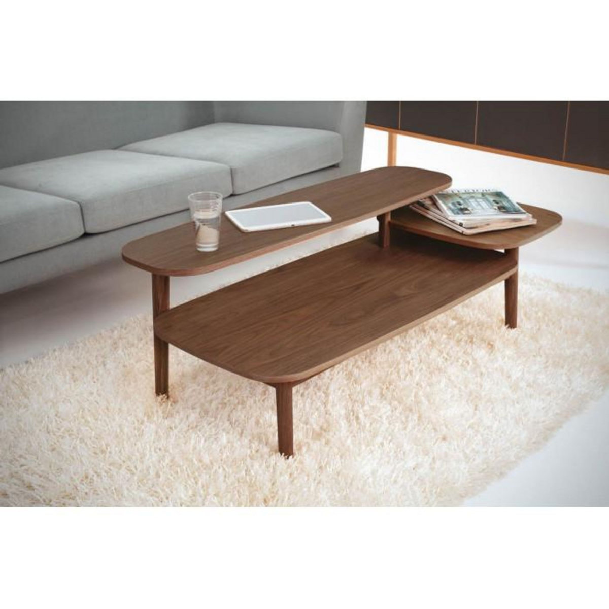 Paris Prix Table Basse en Bois  Eichberg  120cm Noyer