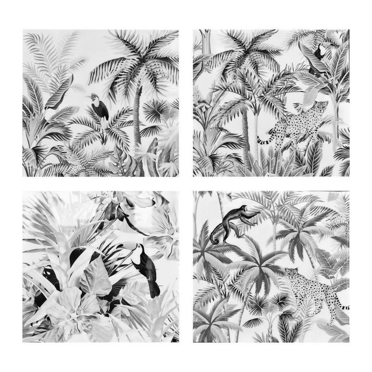 OSTARIA Ensemble de 4 tableaux sur toile imprimée 28x28 cm Amazone