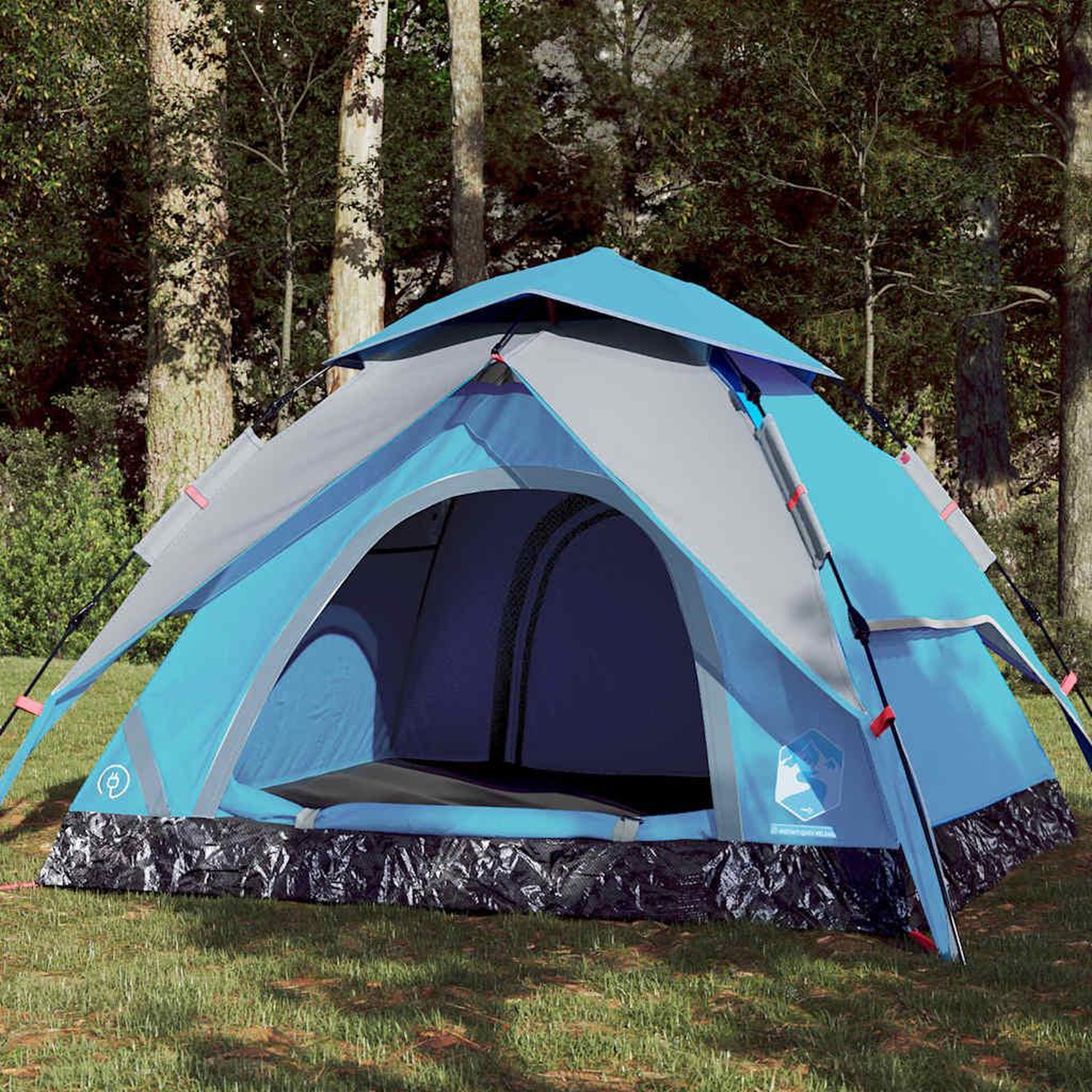 VIDAXL Tente de camping a dome 4 personnes bleu liberation rapide