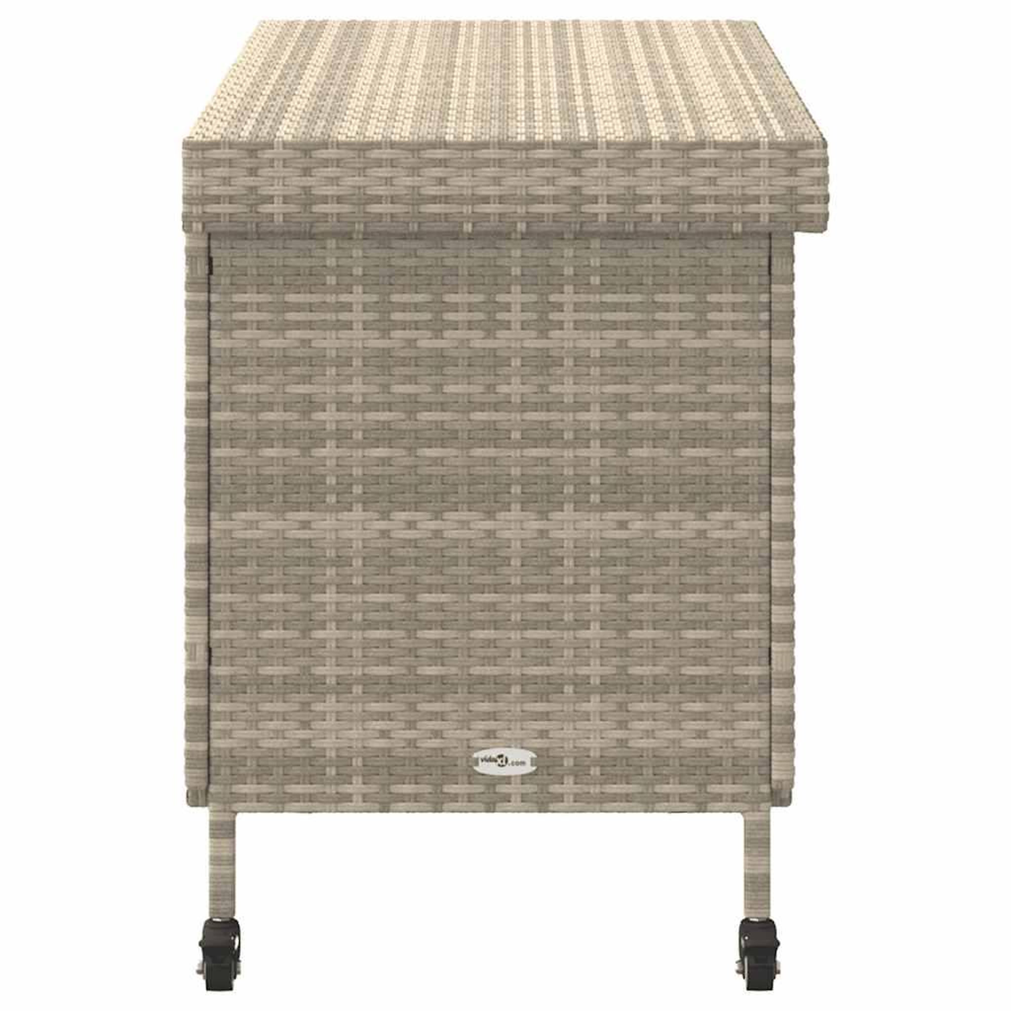 Voir la diapositive 5 : VIDAXL Boîte de rangement de jardin et roues gris clair resine tressee