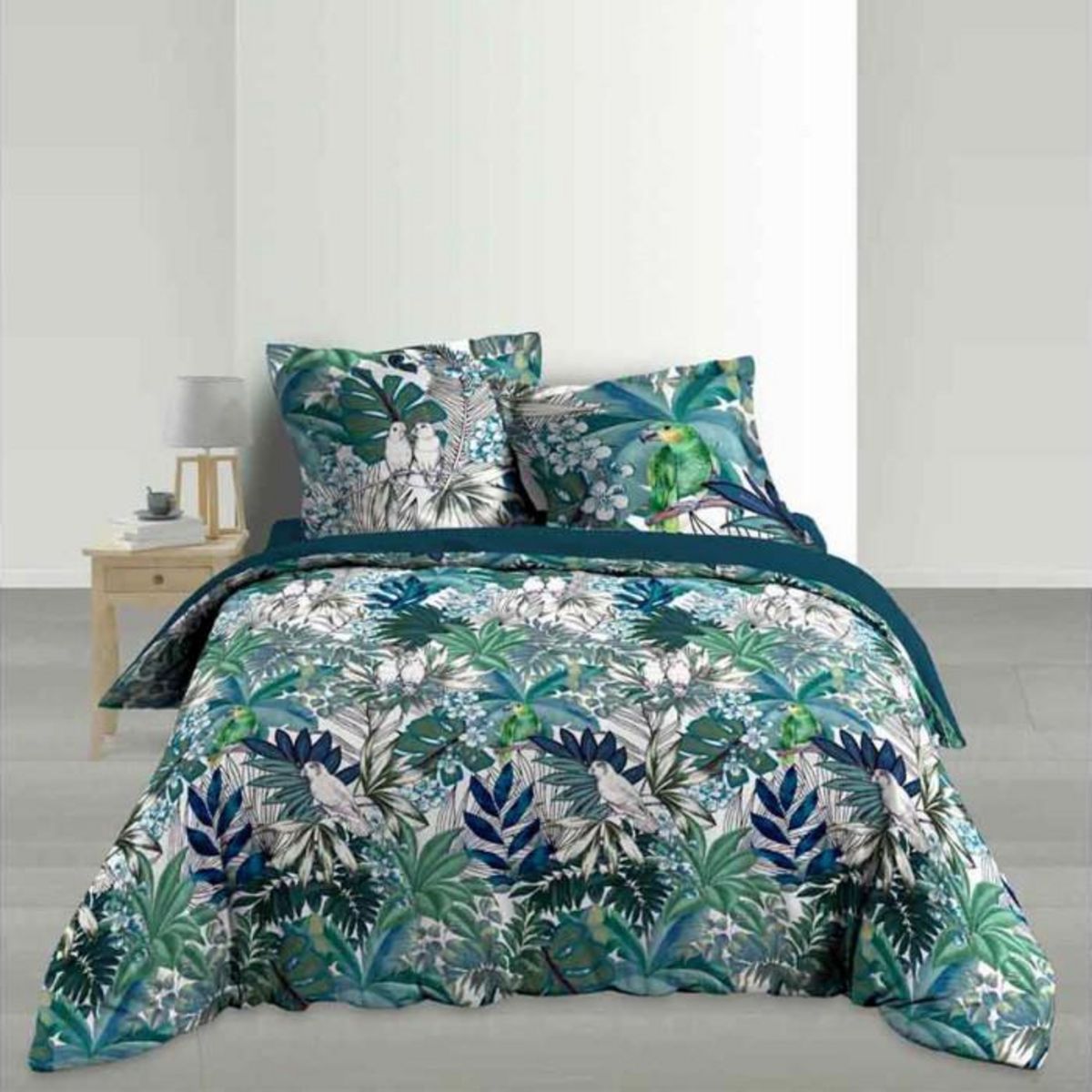 Paris Prix Parure de Lit 3 Pièces  Colibri  260x240cm Vert