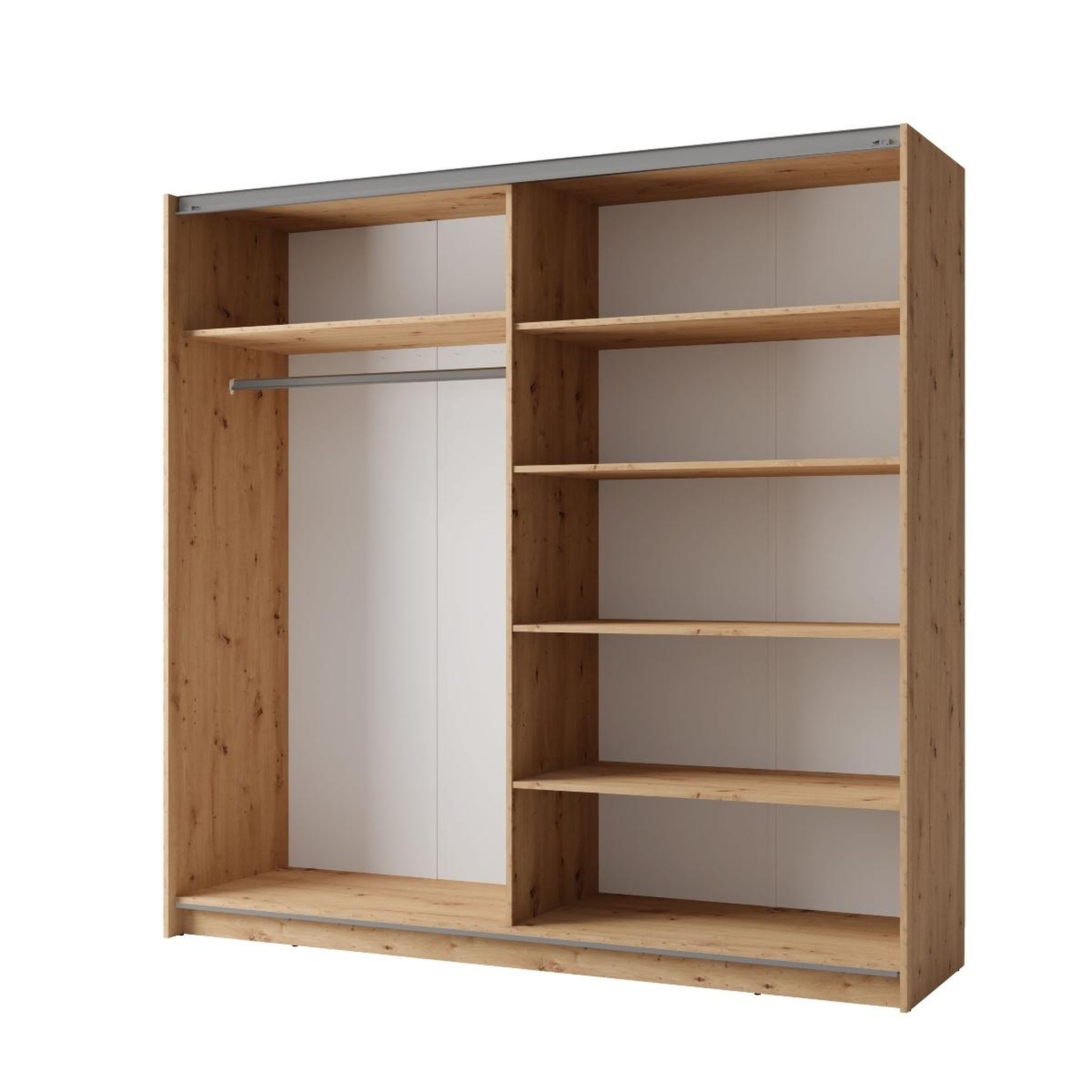 Voir la diapositive 4 : JLC KREATION Armoire dressing moderne avec portes coulissantes 150cm kas