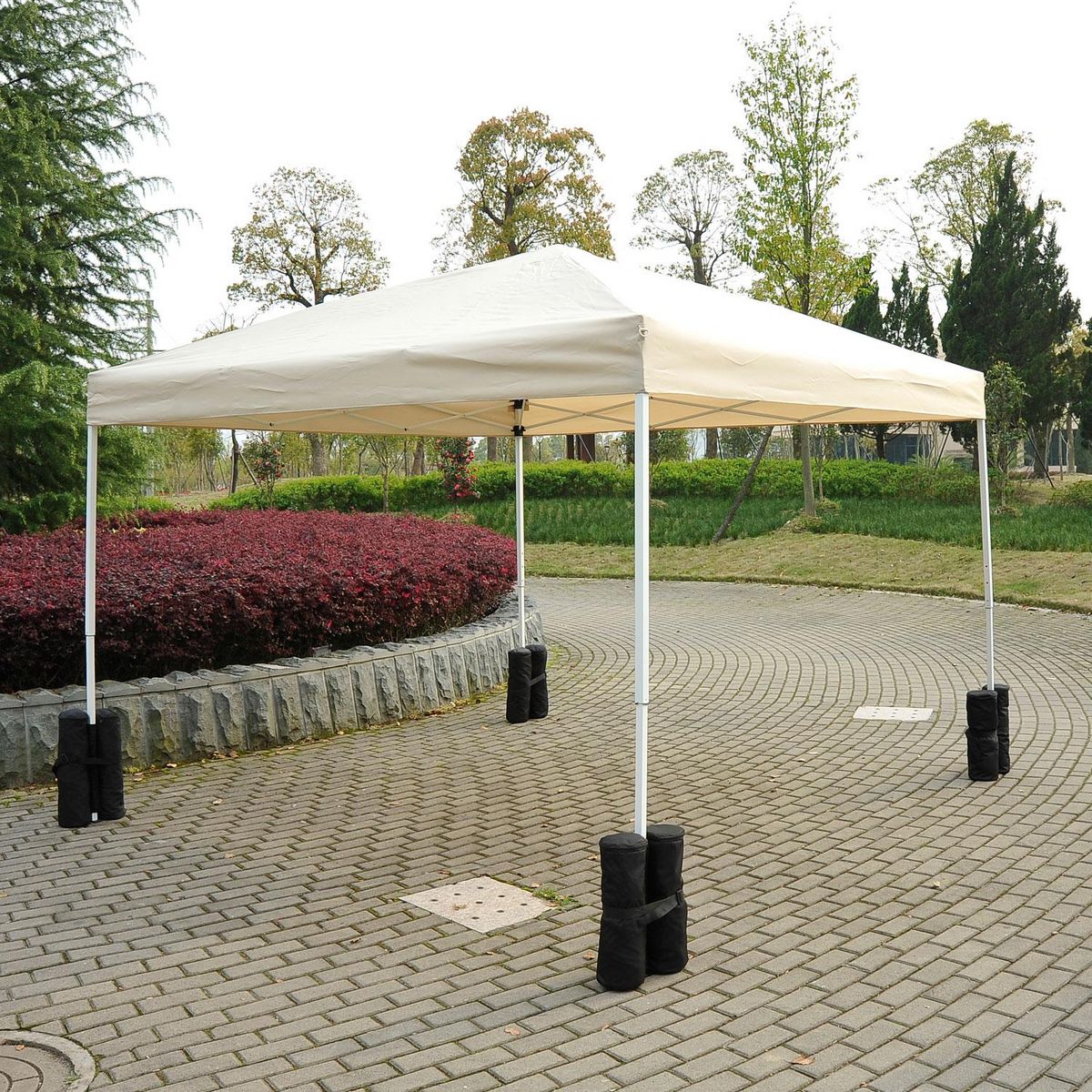 HOMCOM Lot 4 sacs de lestage de fixation pour tonnelle parasol pavillon volume max. 15kg noir