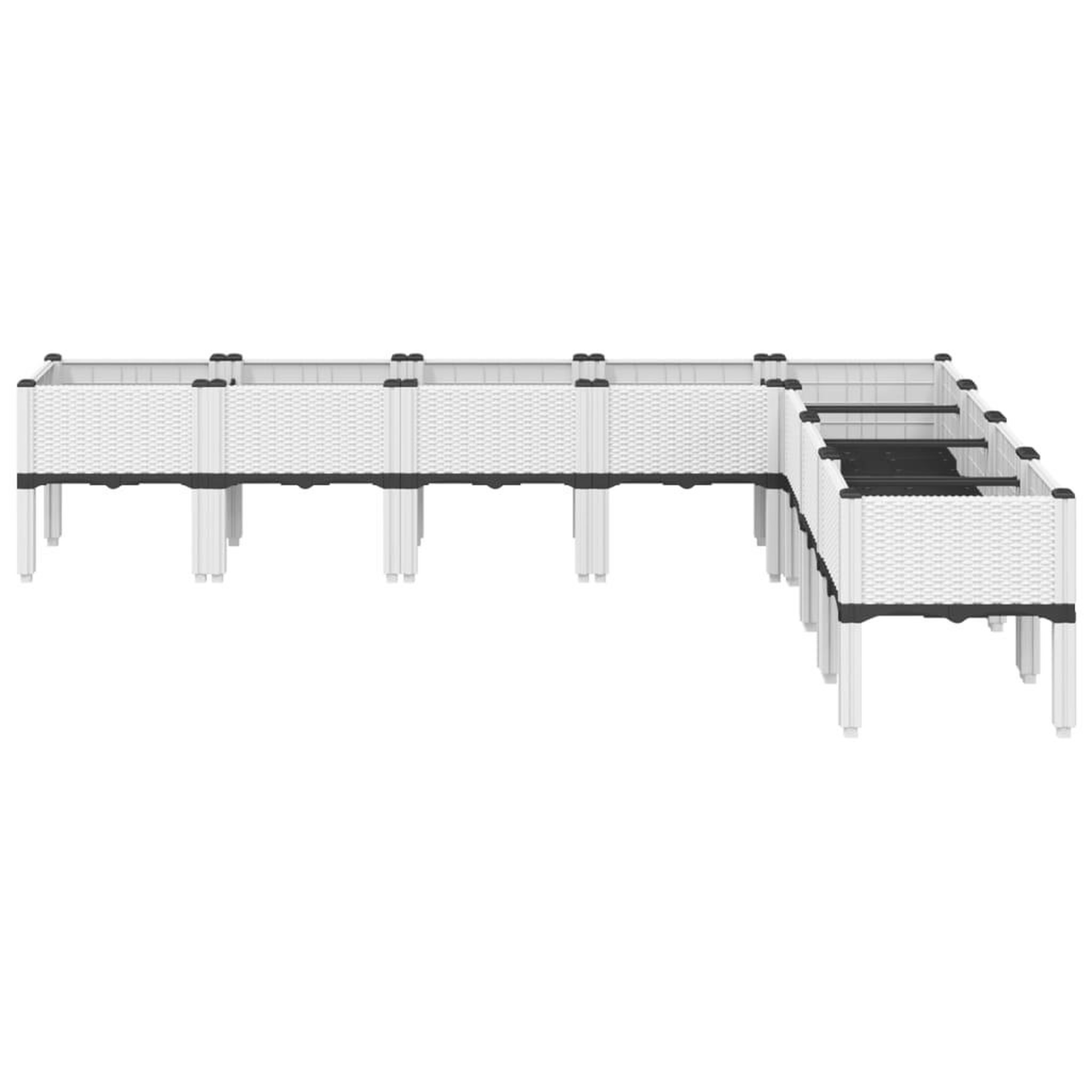 Voir la diapositive 3 : VIDAXL Jardiniere avec pieds blanc 200x160x42 cm PP