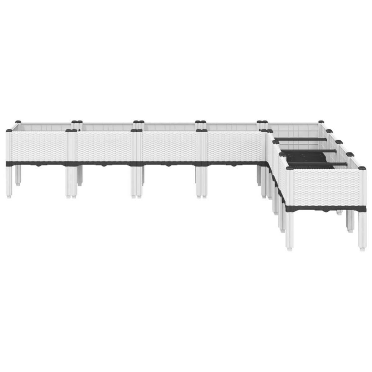 VIDAXL Jardiniere avec pieds blanc 200x160x42 cm PP