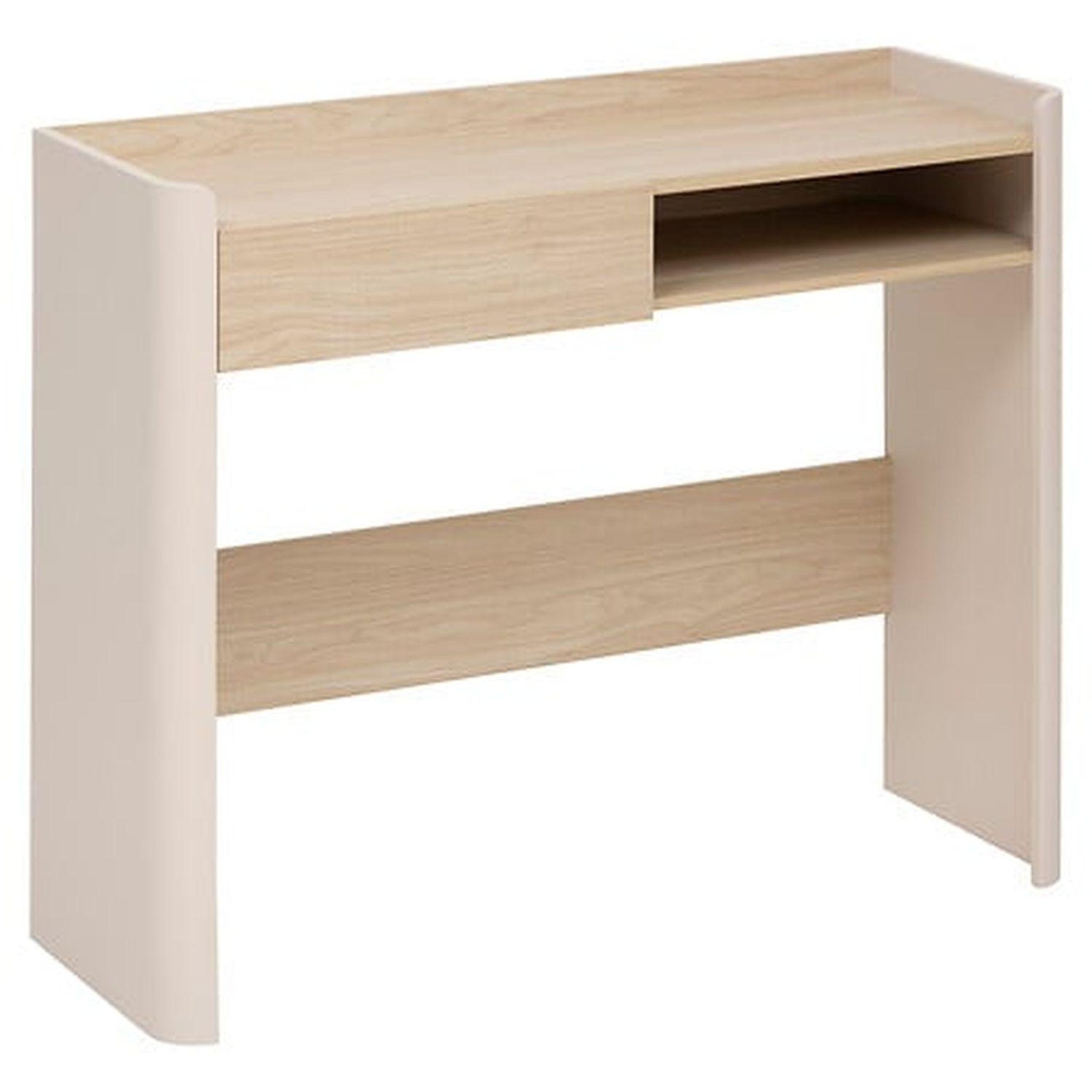FIVE Console effet bois 1 tiroir roundy - beige