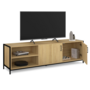 Voir la diapositive 4 : ID MARKET Meuble TV 160 cm DETROIT 2 portes design industriel