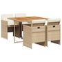 Voir la diapositive 2 : VIDAXL Ensemble a manger de jardin avec coussins 5pcs Beige poly rotin