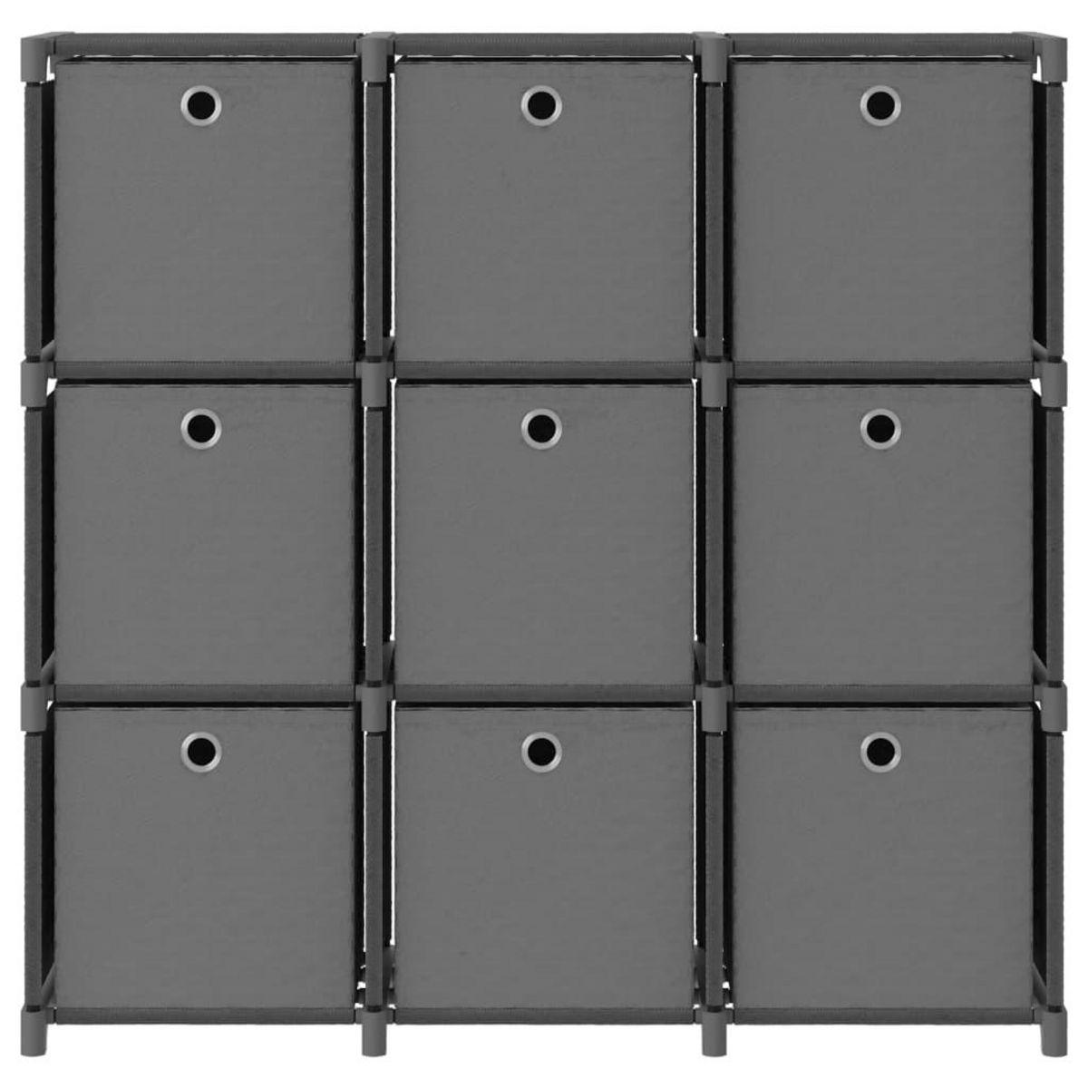 VIDAXL Etagere a 9 cubes avec boîtes Gris 103x30x107,5 cm Tissu