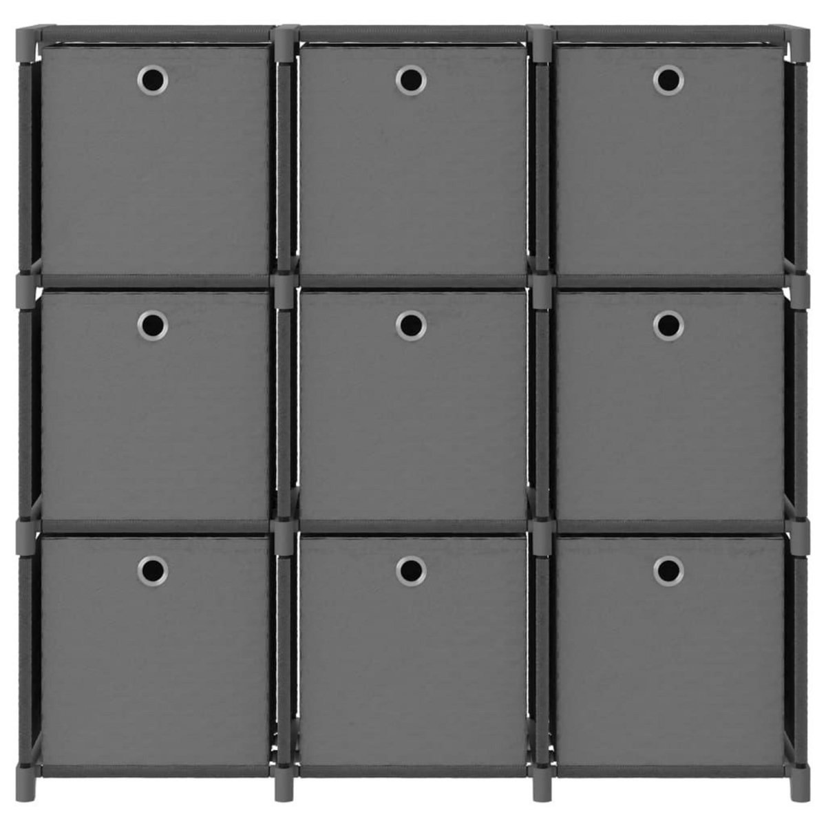 VIDAXL Etagere a 9 cubes avec boîtes Gris 103x30x107,5 cm Tissu
