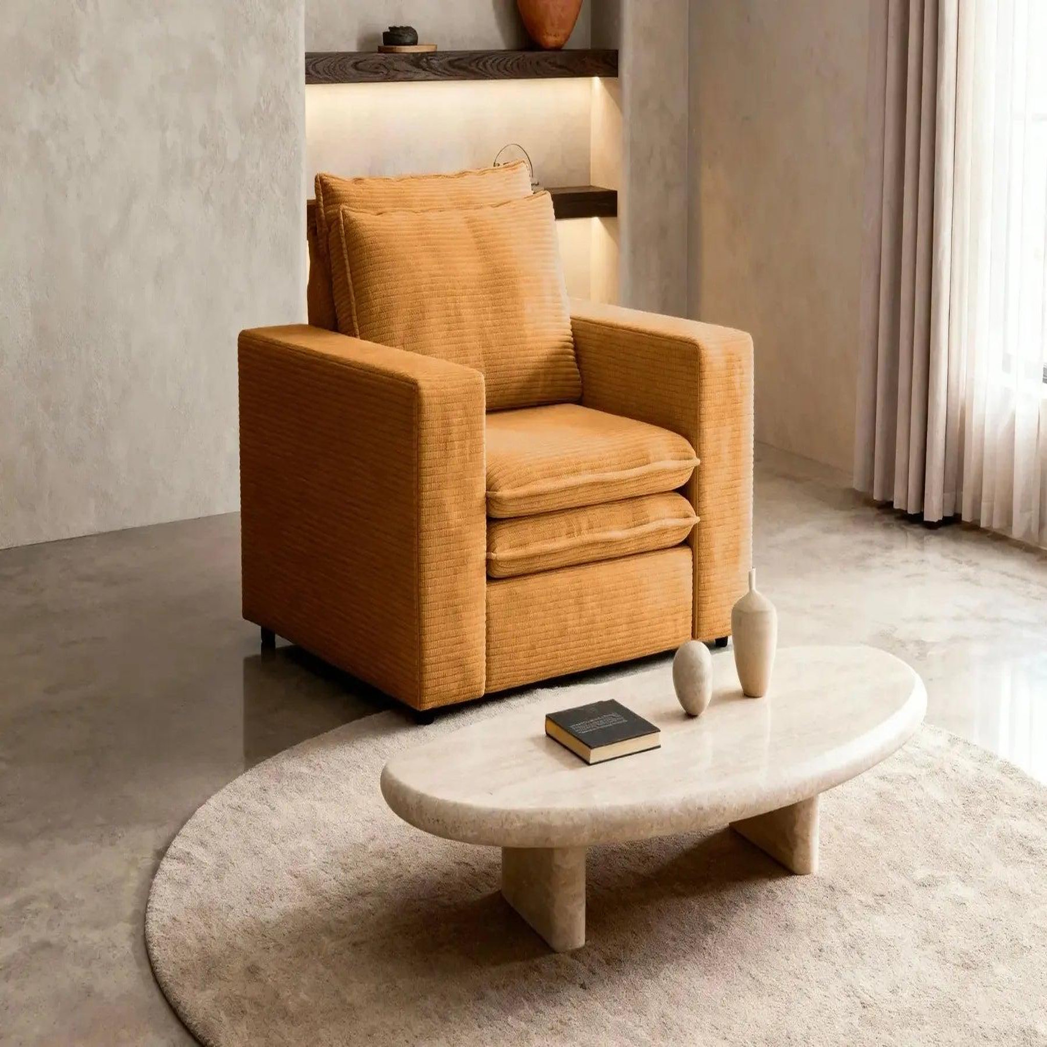 Voir la diapositive 2 : CASANOVA PARIS Oscar - fauteuil en velours côtelé