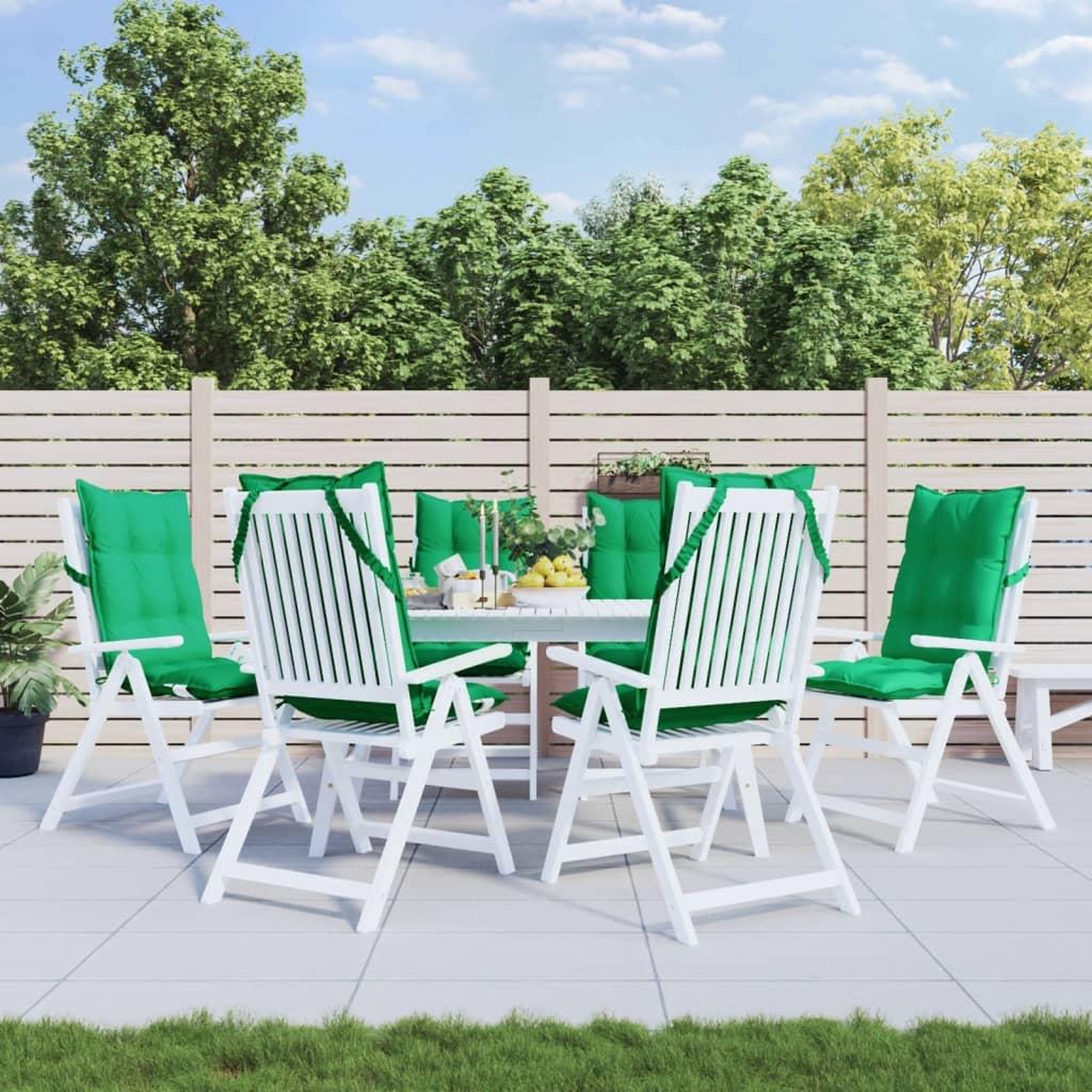 VIDAXL Coussins de chaise a dossier haut lot de 6 vert tissu oxford