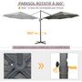 Voir la diapositive 4 : OUTSUNNY Parasol déporté octogonal inclinable manivelle avec pied en acier Ø 2,94 x 2,48H m gris