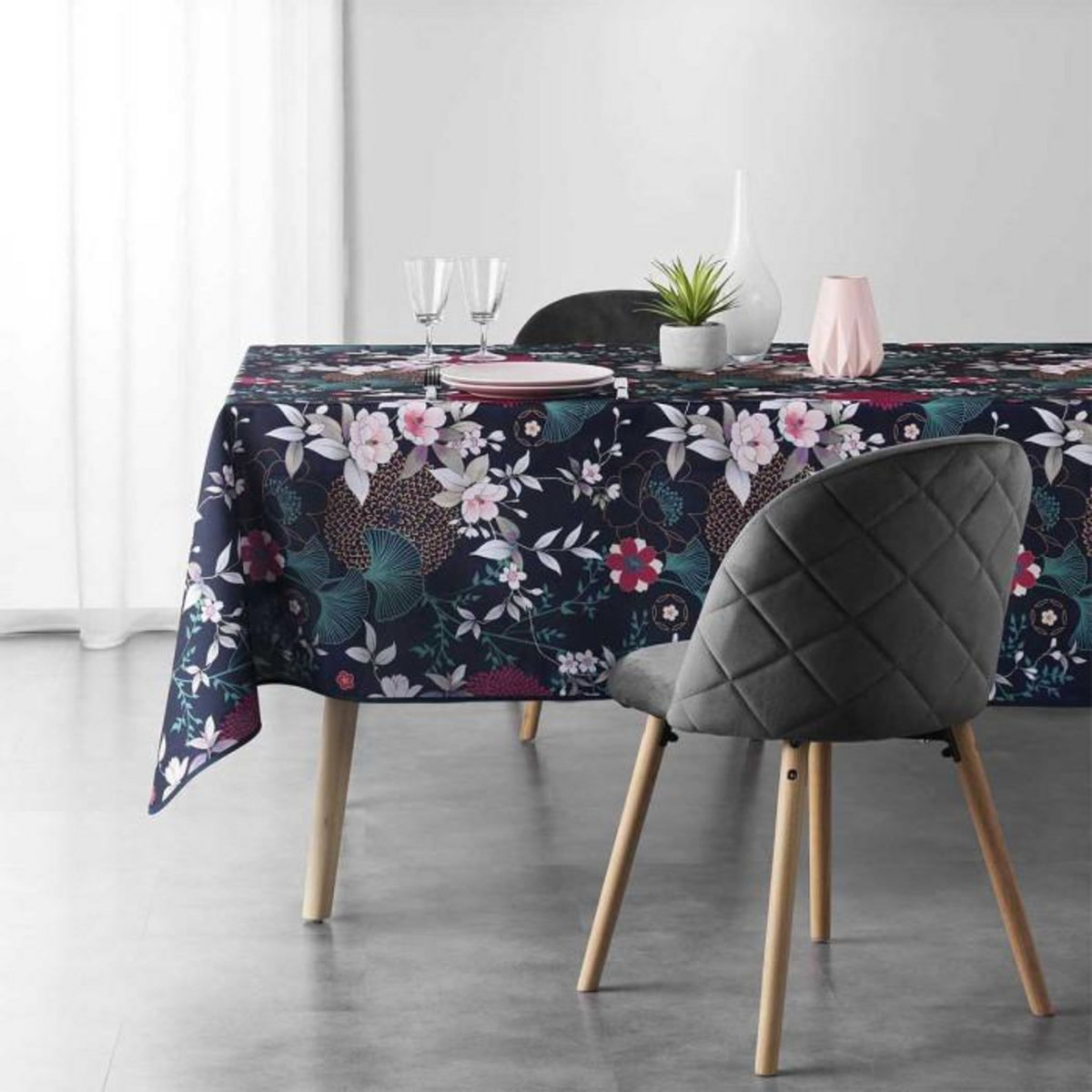 Paris Prix Nappe Imprimée  Yokohama  150x240cm Bleu