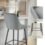 Voir la diapositive 4 : tectake Chaise de bar rembourrée avec une housse douce Tissu gris/noir Ensemble de 4 pièces