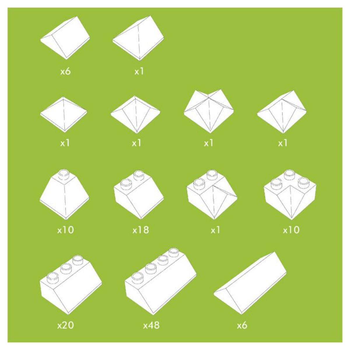 HUBELINO Hubelino Roof tile set Building blocks, 124dlg. 400376