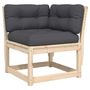 Voir la diapositive 3 : VIDAXL Salon de jardin 4 pcs avec coussins Bois de pin massif
