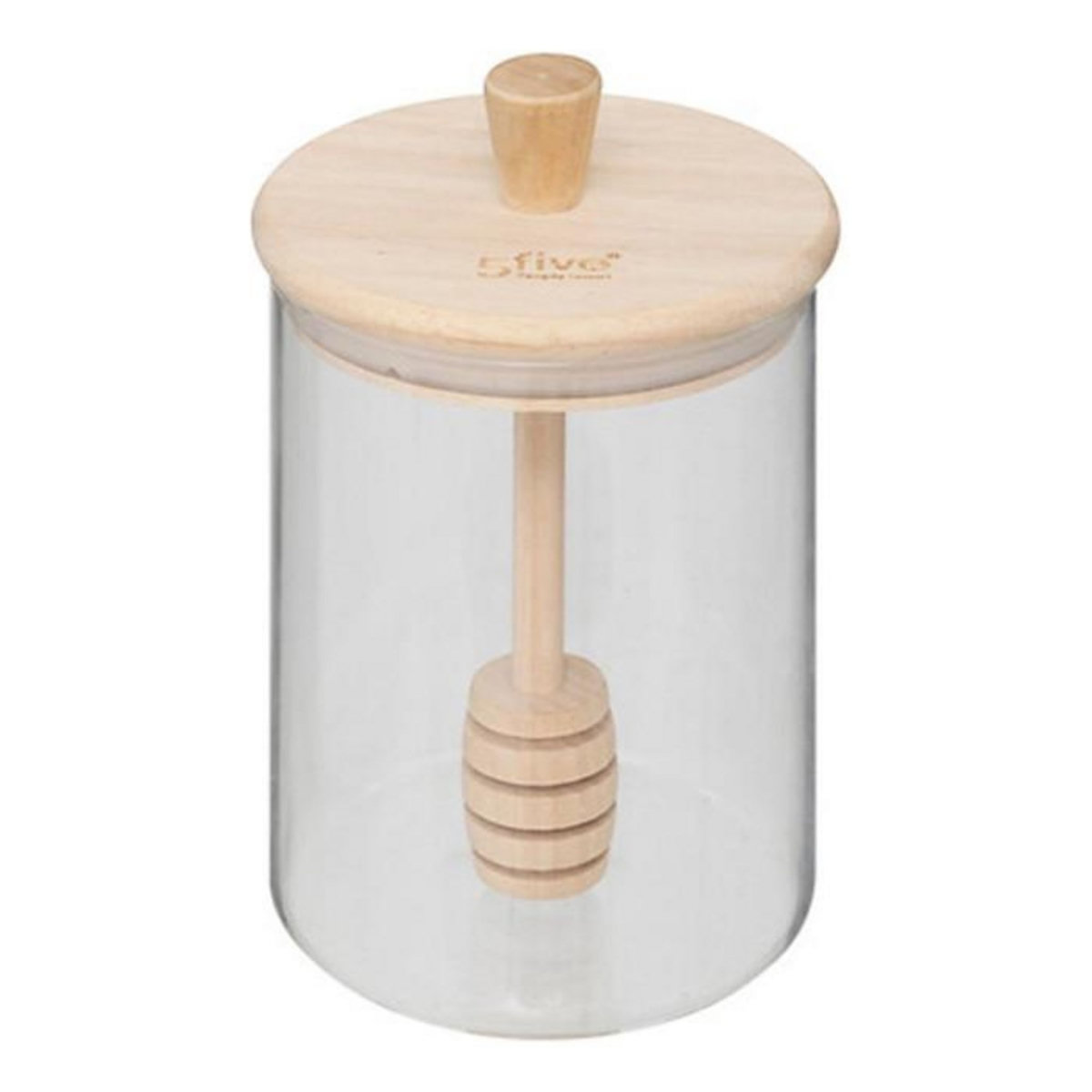 FIVE Pot à Miel en Verre & Cuillère  Hermet  0,4L Transparent