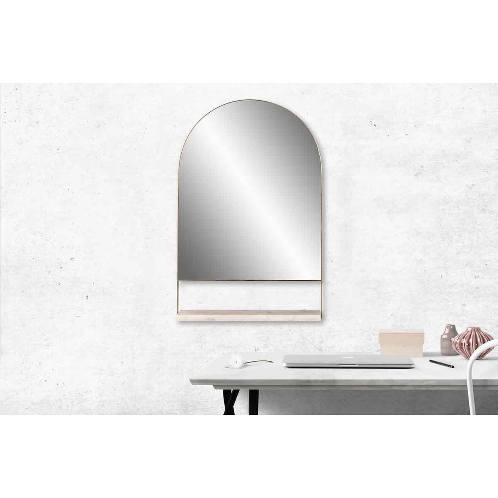 Voir la diapositive 4 : Paris Prix Miroir mural & étagère design  doha  69cm blanc