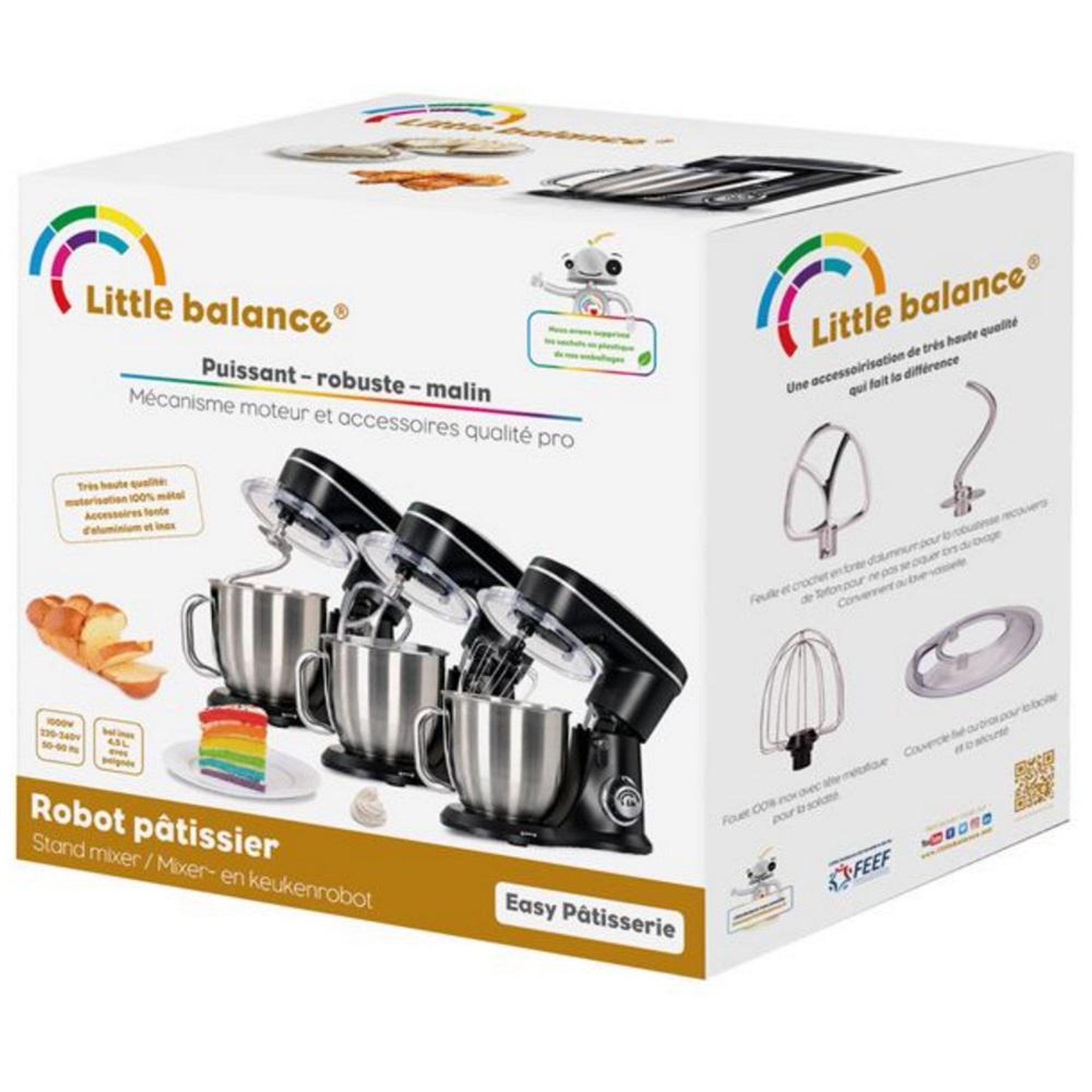 Voir la diapositive 6 : LITTLE BALANCE Robot pâtissier 4.8l 1000w noir - 8574
