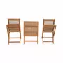 SWEEEK Table de jardin bistrot en bois et cannage 2 chaises, 1 table - Bohémia 60x60x72 cm