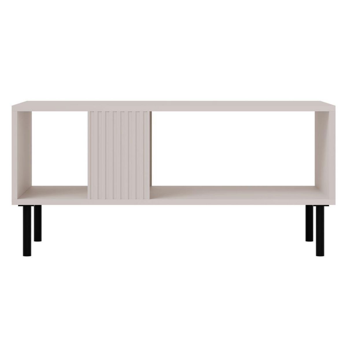 BEST MOBILIER Timote - table basse - avec niche de rangement - écru - 1 niche - 92 cm