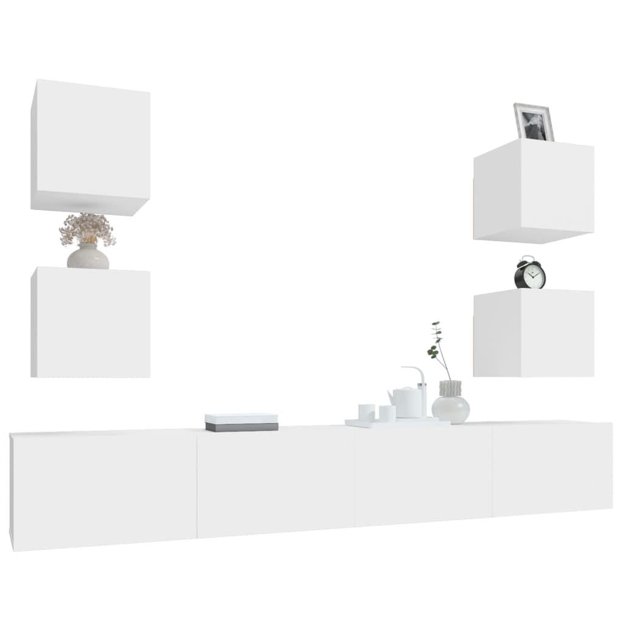 Voir la diapositive 4 : VIDAXL Ensemble de meubles TV 6 pcs Blanc Bois d'ingenierie