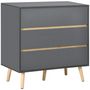 Voir la diapositive 1 : HOMCOM Commode 3 tiroirs design scandinave panneaux particules gris aspect bois clair
