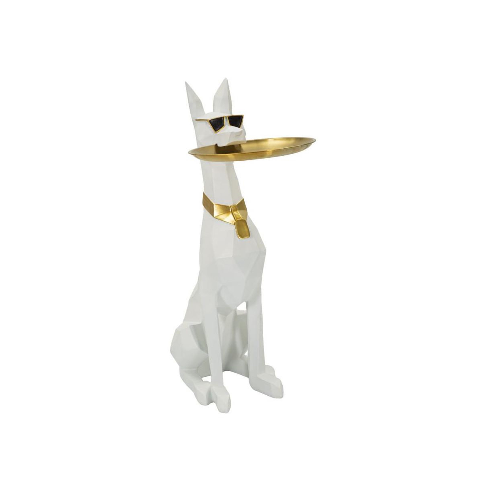 Paris Prix Vide-poche statue chien  origami  74cm blanc