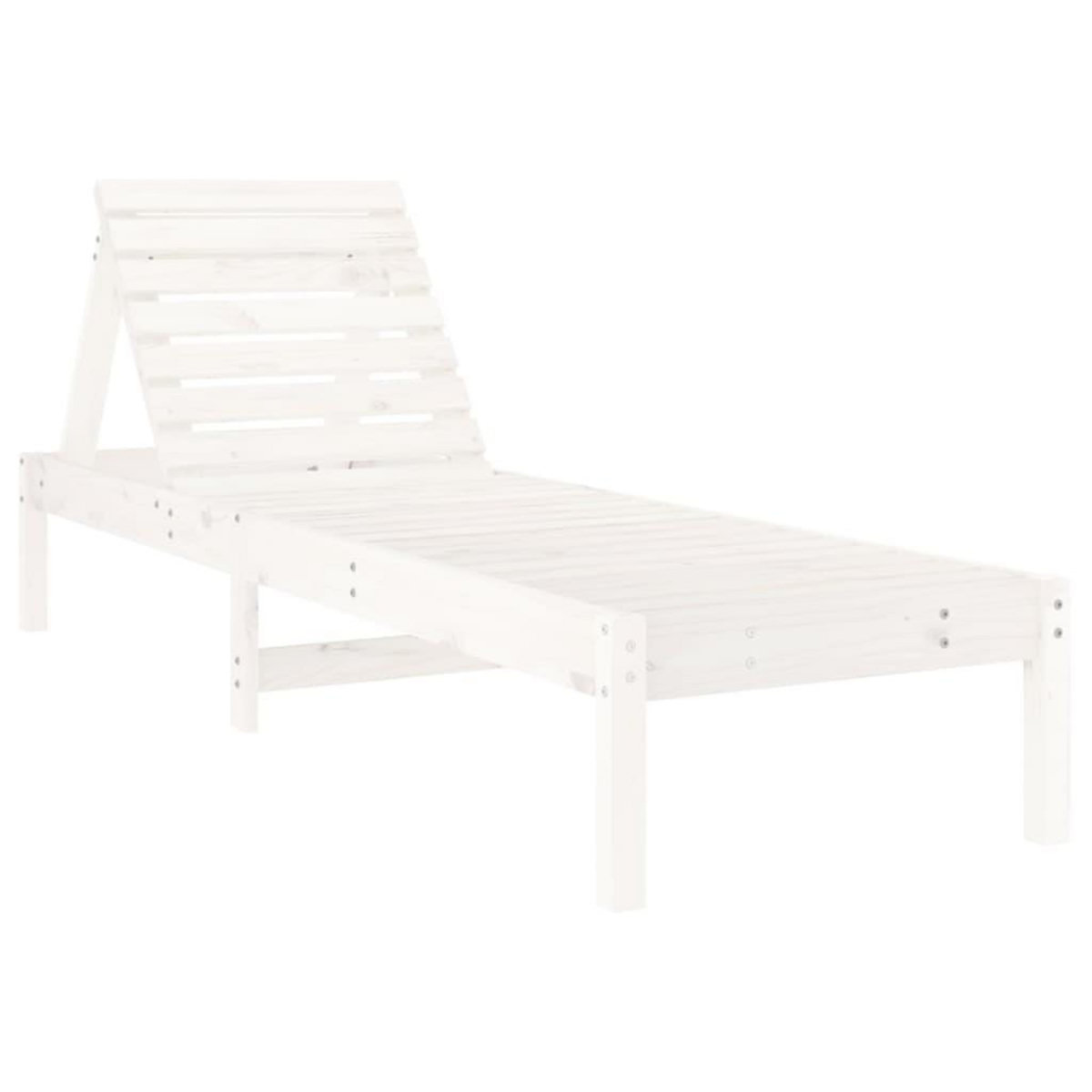 VIDAXL Chaises longues lot de 2 blanc 199,5x60x74cm bois massif de pin