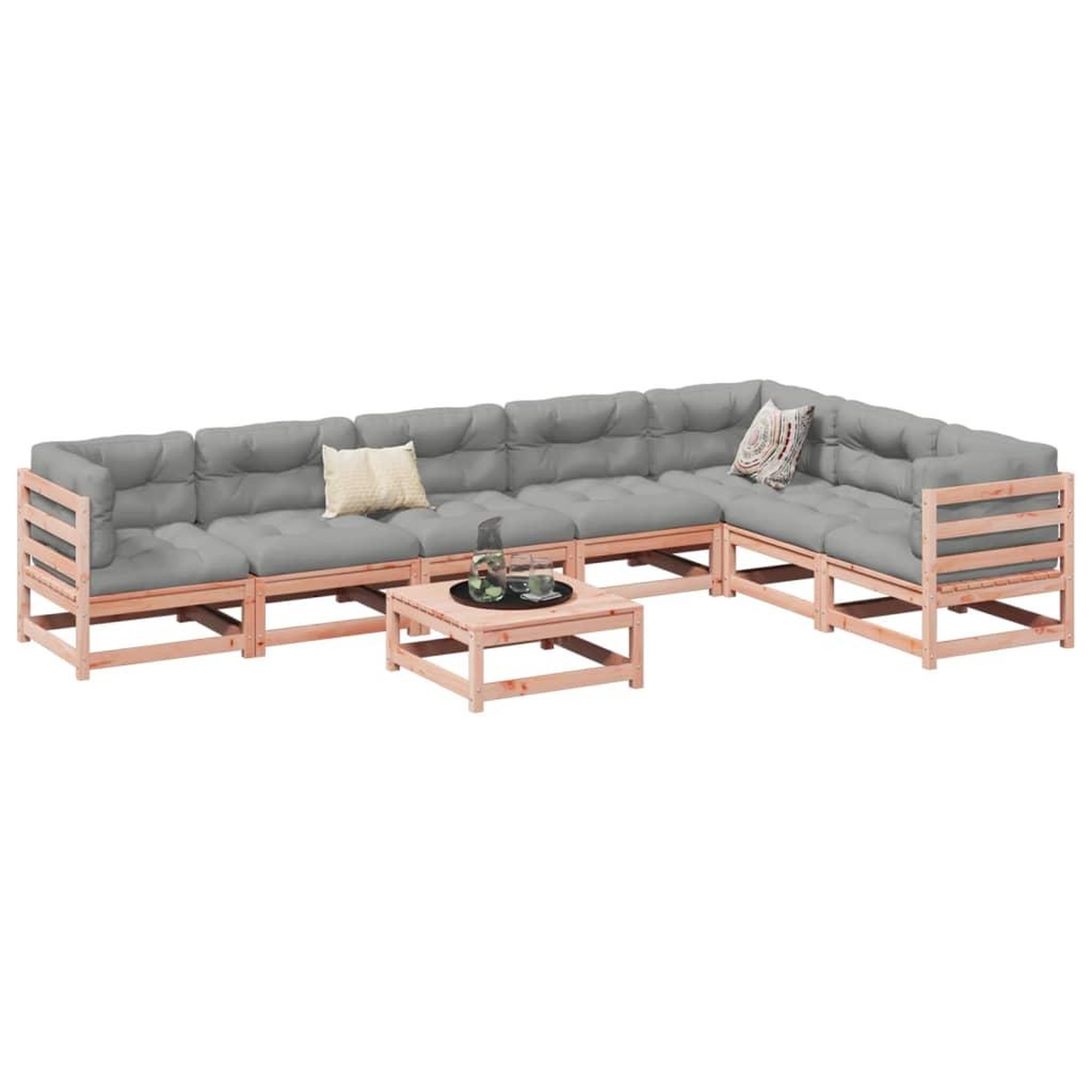 Voir la diapositive 1 : VIDAXL Salon de jardin 8 pcs bois massif sapin de douglas