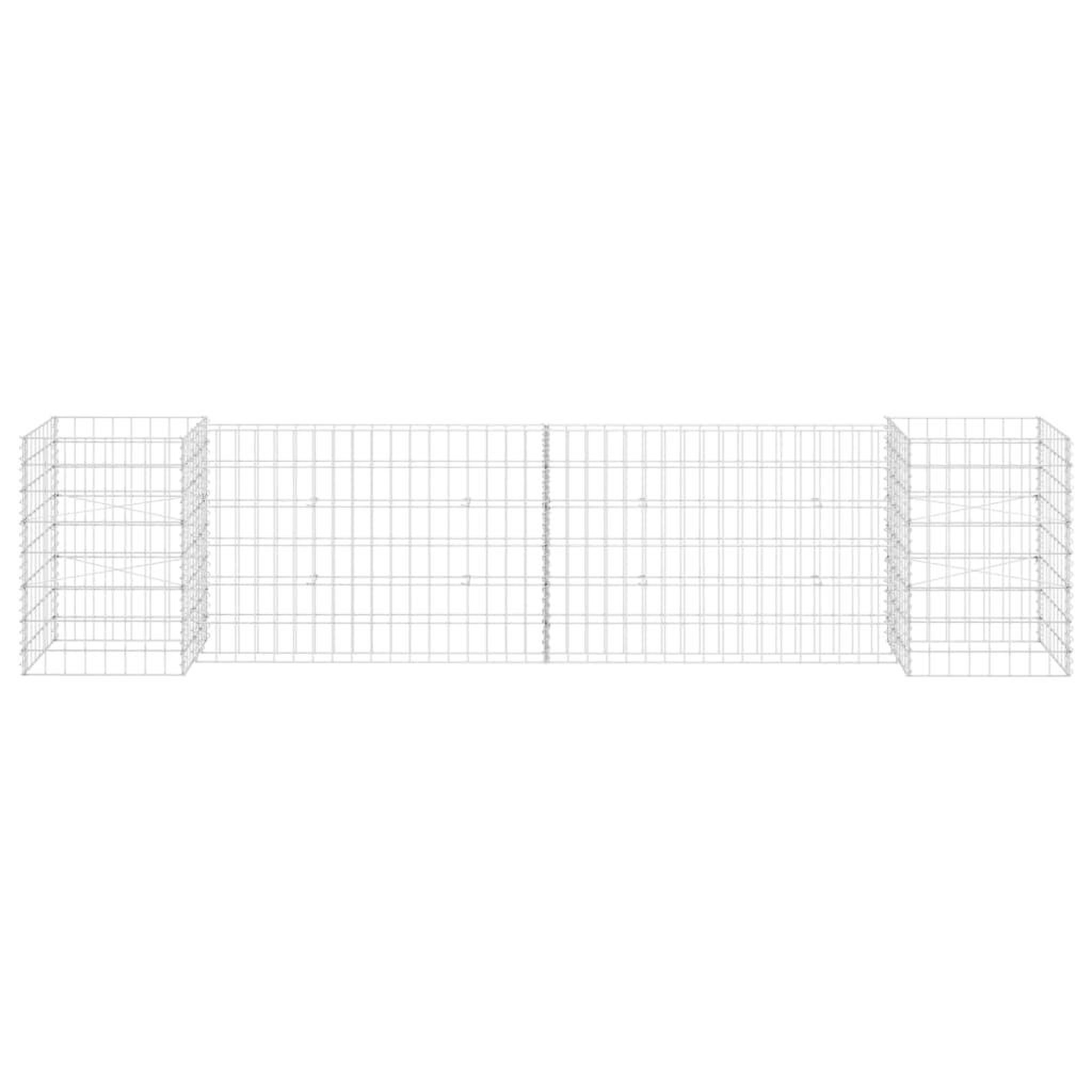 Voir la diapositive 3 : VIDAXL Jardiniere a gabion en H Fil d'acier 260x40x60 cm
