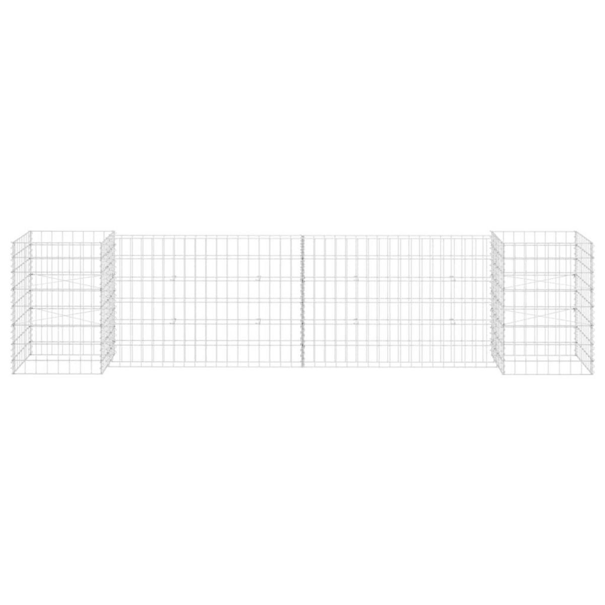 VIDAXL Jardiniere a gabion en H Fil d'acier 260x40x60 cm