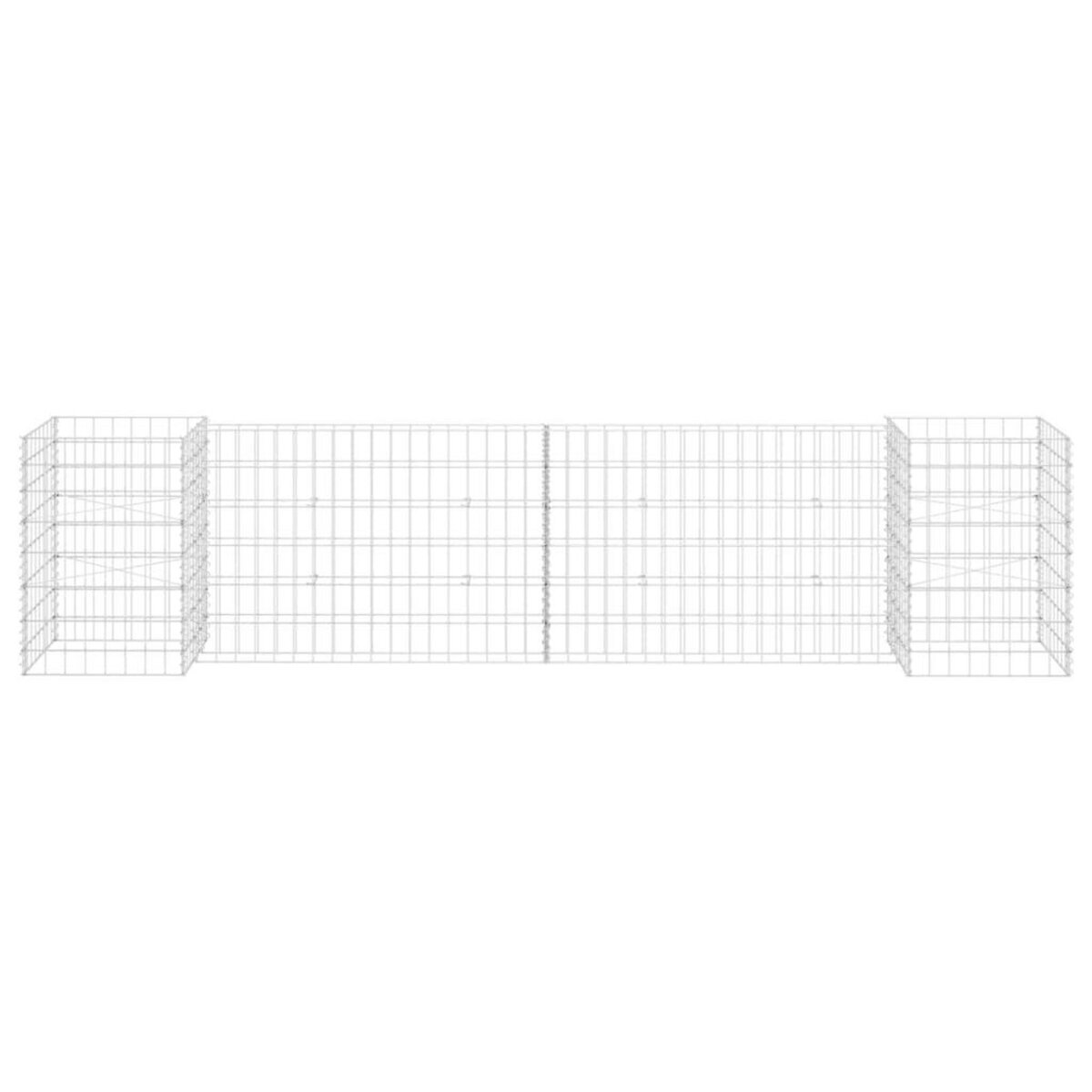 VIDAXL Jardiniere a gabion en H Fil d'acier 260x40x60 cm