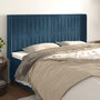 Voir la diapositive 1 : VIDAXL Tete de lit avec oreilles Bleu fonce 203x16x118/128 cm Velours