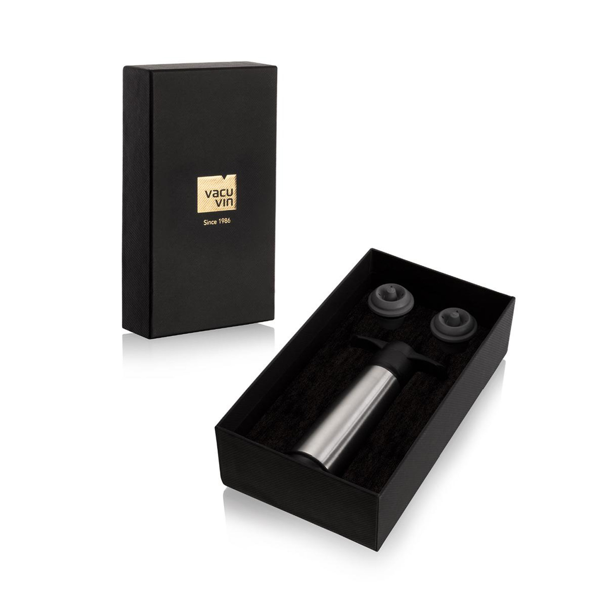 Voir la diapositive 2 : Vacu vin Coffret pompe à vide air + 2 bouchons - 06492616
