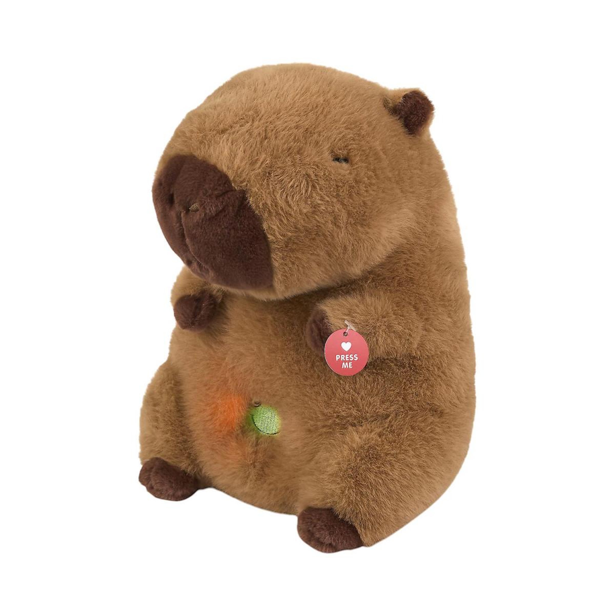 Voir la diapositive 2 : Jeux 2 momes Peluche animée capybara  ronfleur  25cm marron