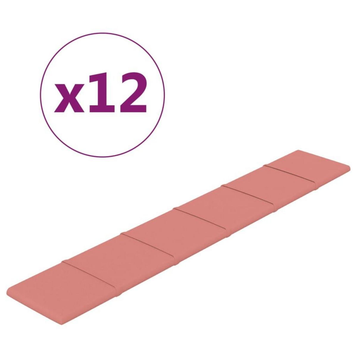 VIDAXL Panneaux muraux 12 pcs Rose 90x15 cm Velours 1,62 m^2