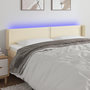 Voir la diapositive 1 : VIDAXL Tete de lit a LED Creme 163x16x78/88 cm Similicuir