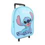 Voir la diapositive 2 : Bagtrotter Bagtrotter - Stitch - Sac à Dos Scolaire à Roulettes  - Bleu Clair - 1 Compartiment Zippé - Bretelles Matelassées - 25x12x32cm - Matière Polyester - Sac à Dos Scolaire Maternelle