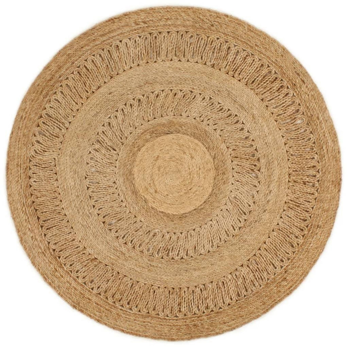 VIDAXL Tapis Jute tresse a la main 120 cm Rond