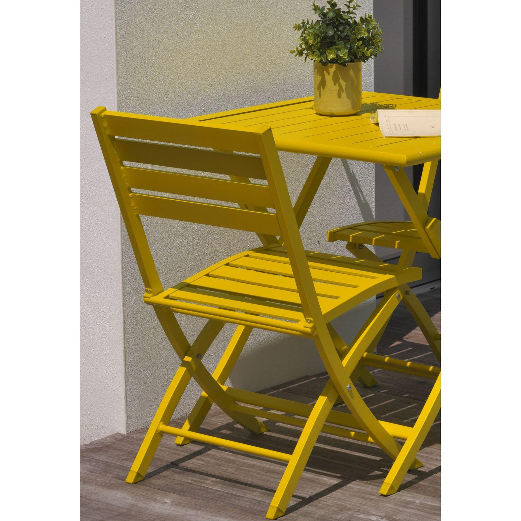 Voir la diapositive 4 : DCB GARDEN Chaise de jardin pliante - Aluminium - Moutarde - MARIUS