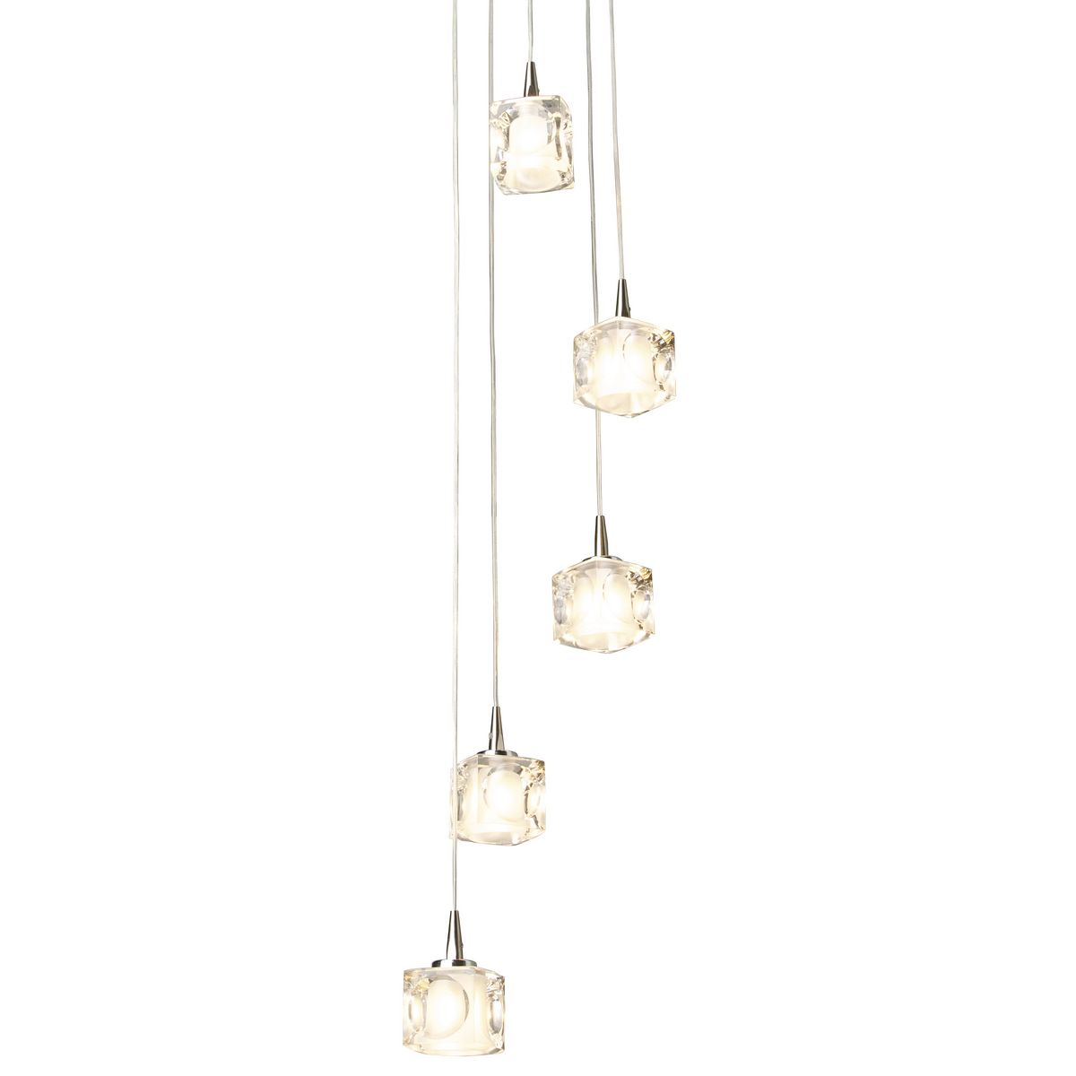 Lustre chrome et verre Julie